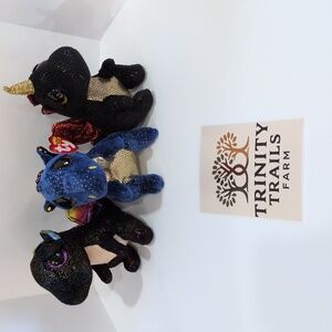 TY Beanie Boos Sparkly Dragon Trio